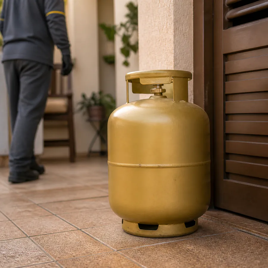 Botijão de gás entregue com segurança em uma residência de Cascavel